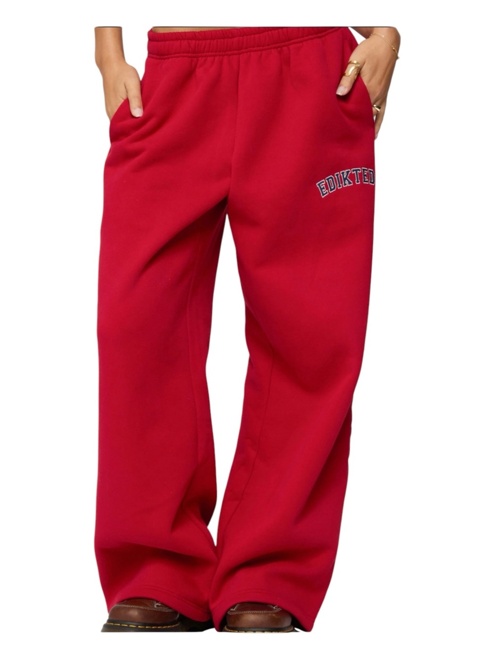 Edikted Women’s Red Major Sweatpants Size S